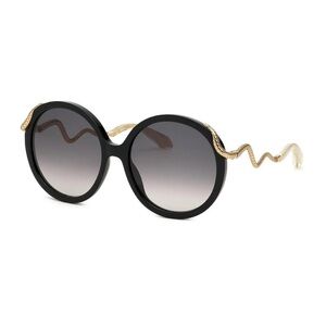 New Roberto Cavalli sunglasses SRC004M 0700 Shiny Black/Gold/Grey Gradient